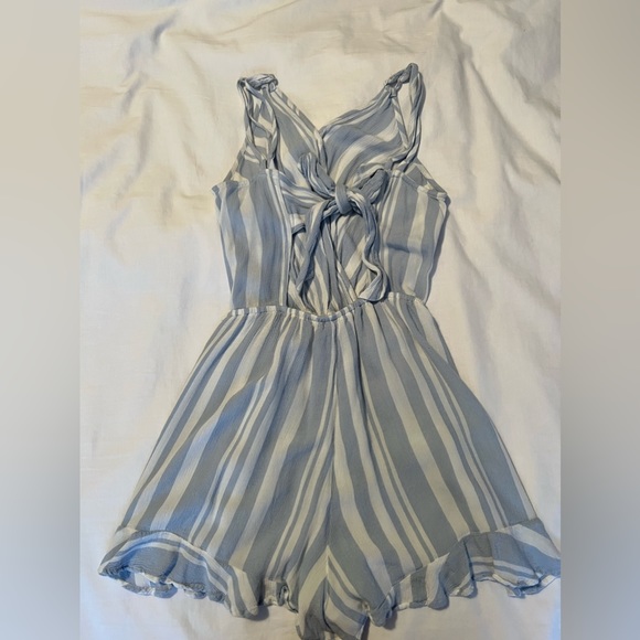 Blue and white romper. - Picture 2 of 2